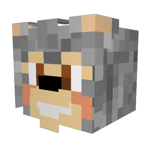 mauelwurf Minecraft avatar head, 3D render