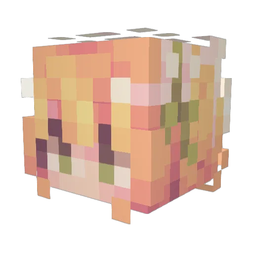 mausuuu Minecraft avatar head, 3D render