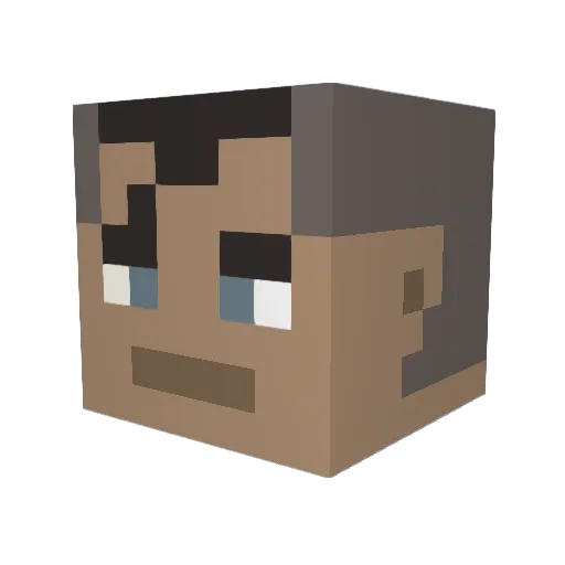 mavheart Minecraft avatar head, 3D render