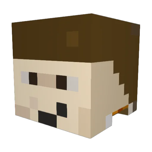 max1_mus Minecraft avatar head, 3D render