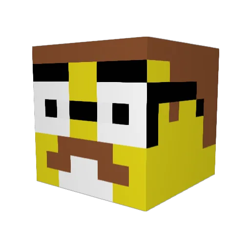 max230495 Minecraft avatar head, 3D render