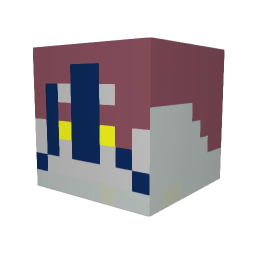 max_250429 Minecraft avatar head, 3D render
