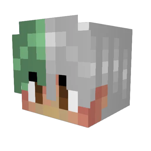 maxamoss Minecraft avatar head, 3D render