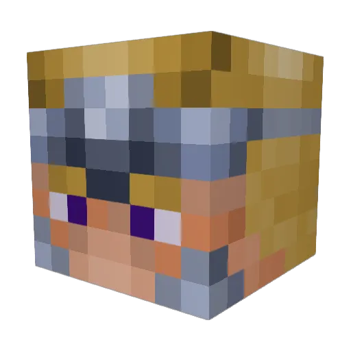 maxdeleted Minecraft avatar head, 3D render