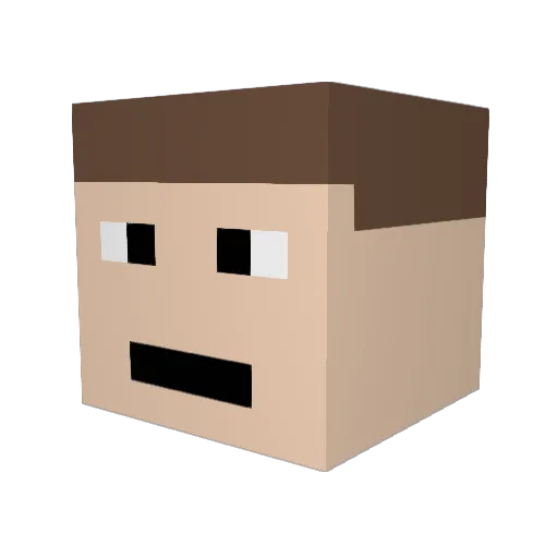 maxhexe Minecraft avatar head, 3D render