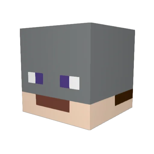 maximplutonium Minecraft avatar head, 3D render