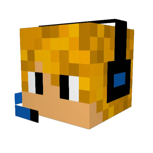 maxmenm Minecraft avatar head, 3D render