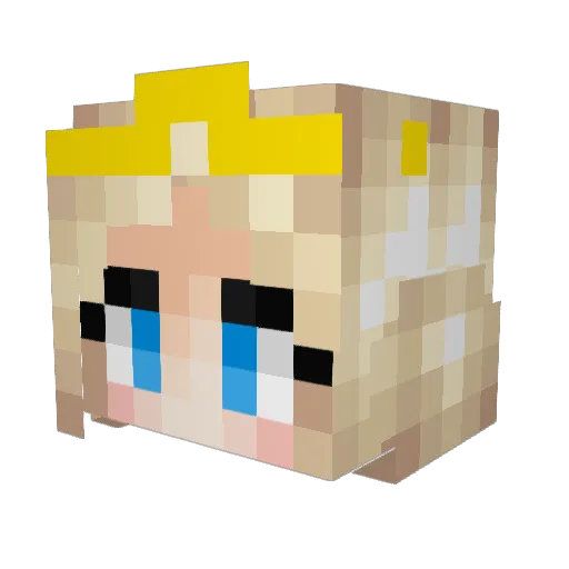 maxpie Minecraft avatar head, 3D render