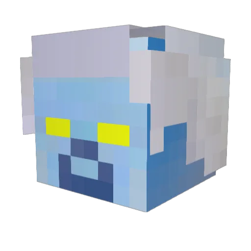 maxxxxxi Minecraft avatar head, 3D render