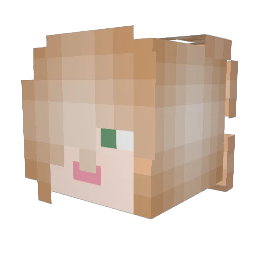 mayaliliane Minecraft avatar head, 3D render