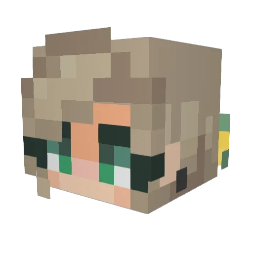 maylout Minecraft avatar head, 3D render