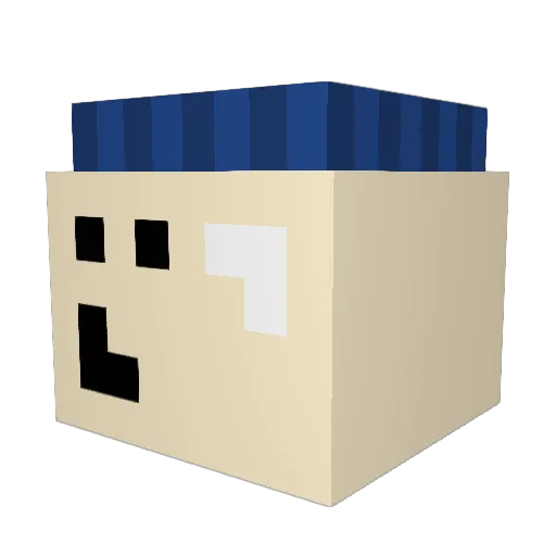 mayoblock Minecraft avatar head, 3D render