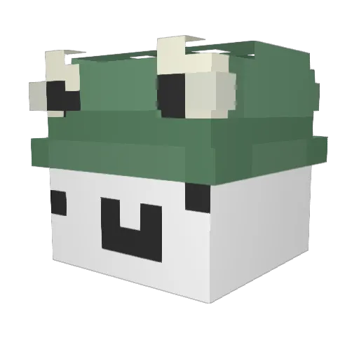 mayoed Minecraft avatar head, 3D render