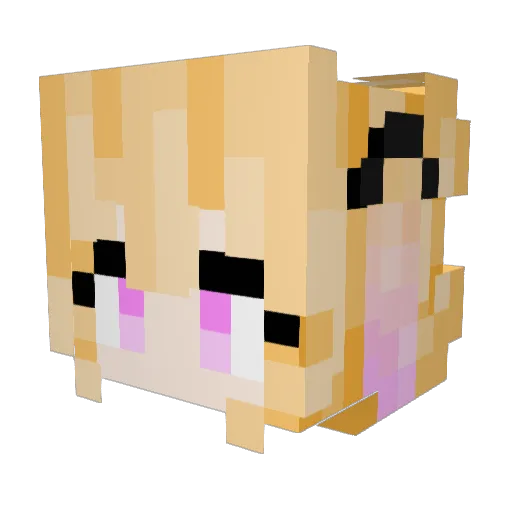 mayu_hoshigiri Minecraft avatar head, 3D render