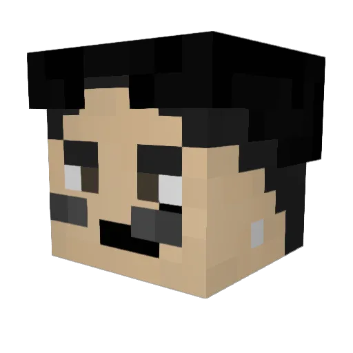 mayun_gnome Minecraft avatar head, 3D render