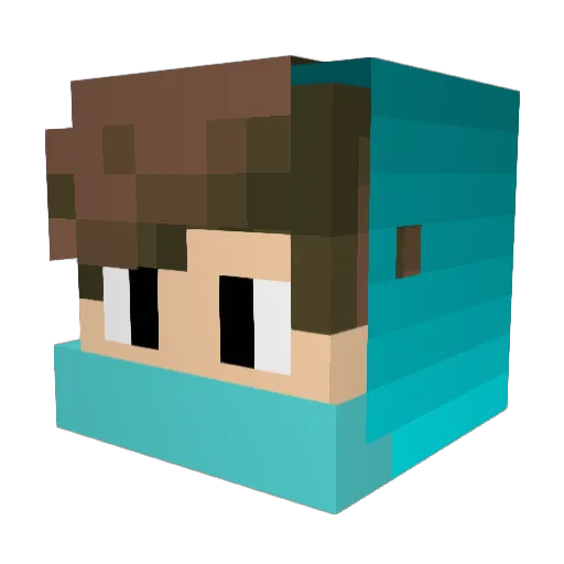 mazieuro Minecraft avatar head, 3D render