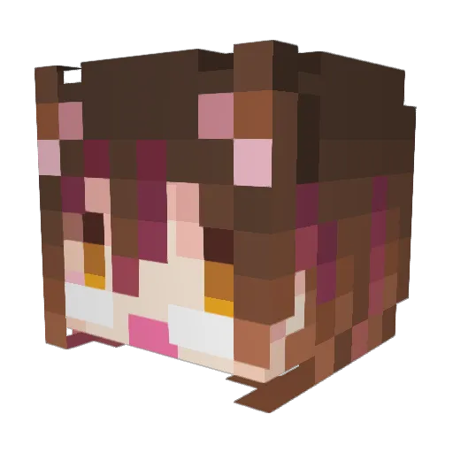 mazyomiki Minecraft avatar head, 3D render
