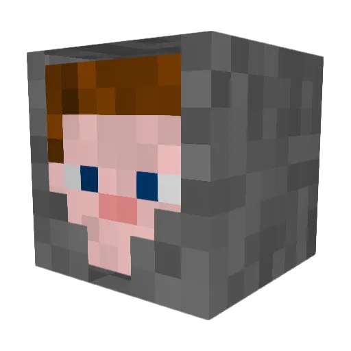 mazzachazza Minecraft avatar head, 3D render