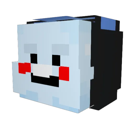 mbappeYT Minecraft avatar head, 3D render