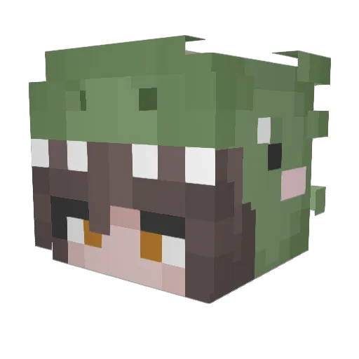 mbpk3516 Minecraft avatar head, 3D render