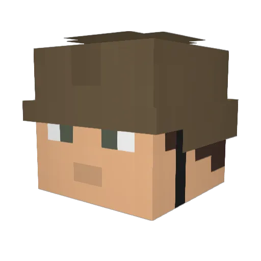 mbsevel Minecraft avatar head, 3D render