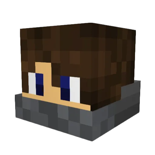 mcPhilips Minecraft avatar head, 3D render
