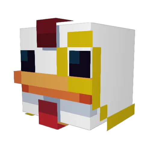 mc_chicken123 Minecraft avatar head, 3D render