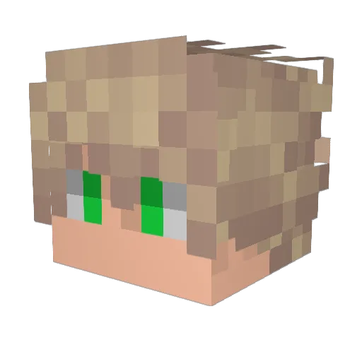 mcaue Minecraft avatar head, 3D render