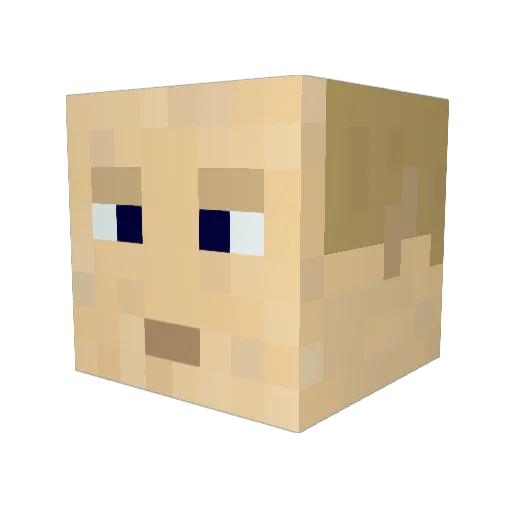 mcflustery Minecraft avatar head, 3D render