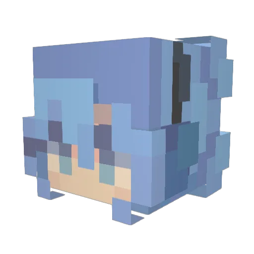 mcghsy Minecraft avatar head, 3D render