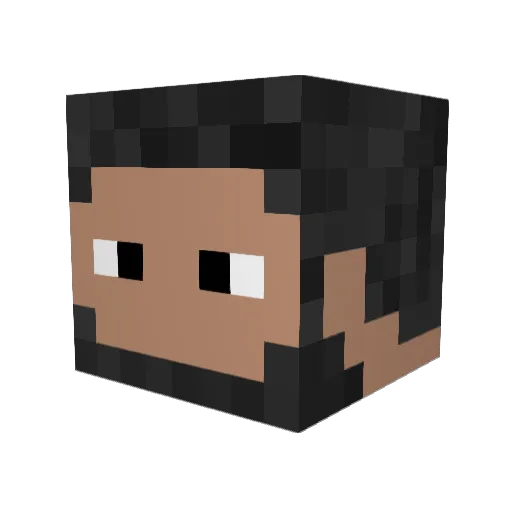 mchawi Minecraft avatar head, 3D render