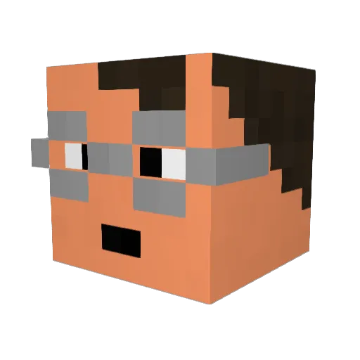 mchl_nix Minecraft avatar head, 3D render
