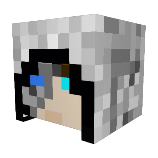 mcjan_ Minecraft avatar head, 3D render