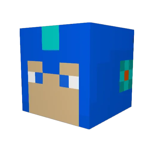 mclev Minecraft avatar head, 3D render