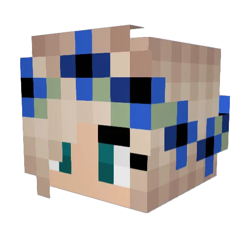 mcperts Minecraft avatar head, 3D render