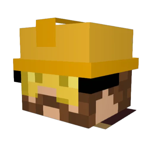 mcrcvtnds Minecraft avatar head, 3D render