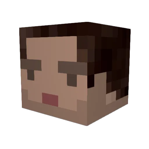 mcrft Minecraft avatar head, 3D render