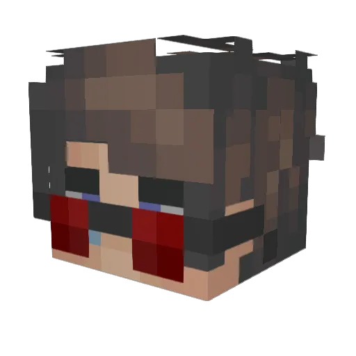mcslut Minecraft avatar head, 3D render
