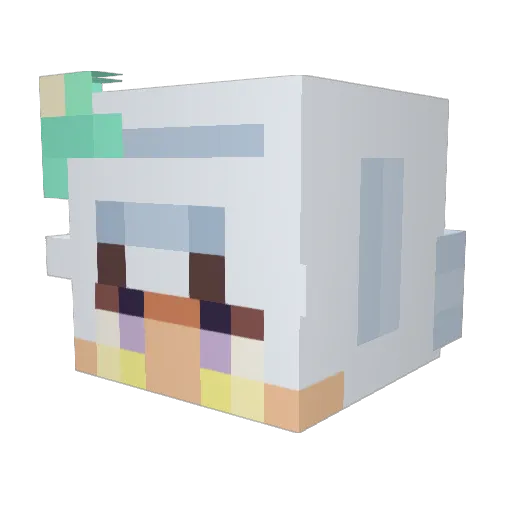 mcttfr Minecraft avatar head, 3D render