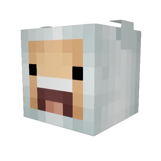 mcuan Minecraft avatar head, 3D render