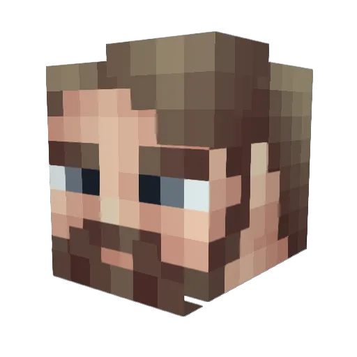 mdwaters Minecraft avatar head, 3D render