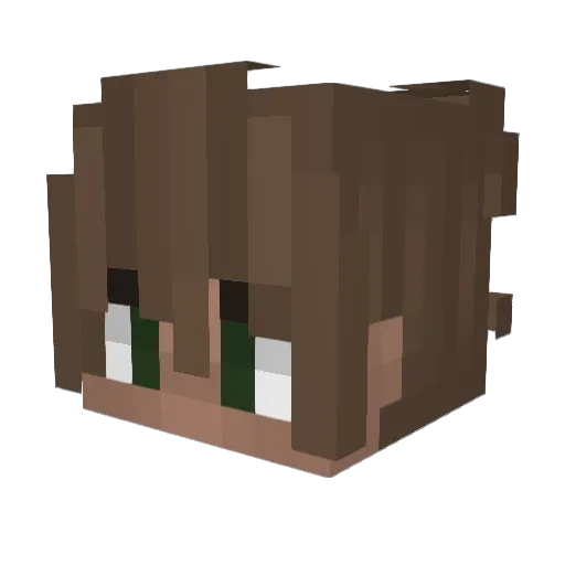 mdx_dustin Minecraft avatar head, 3D render