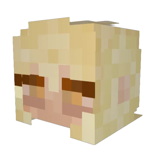 meaghens Minecraft avatar head, 3D render