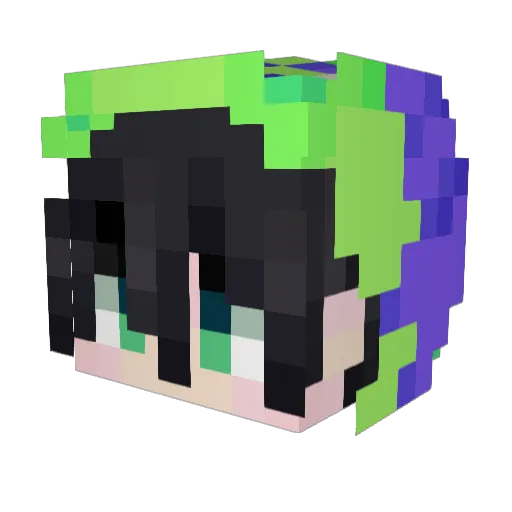mealiemoo Minecraft avatar head, 3D render
