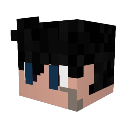 meanmel Minecraft avatar head, 3D render