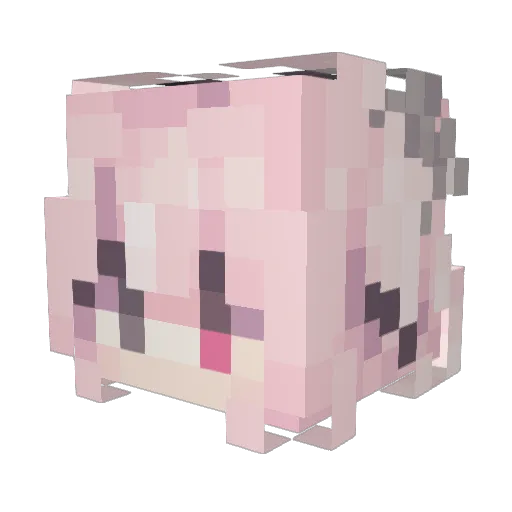 mechycat Minecraft avatar head, 3D render