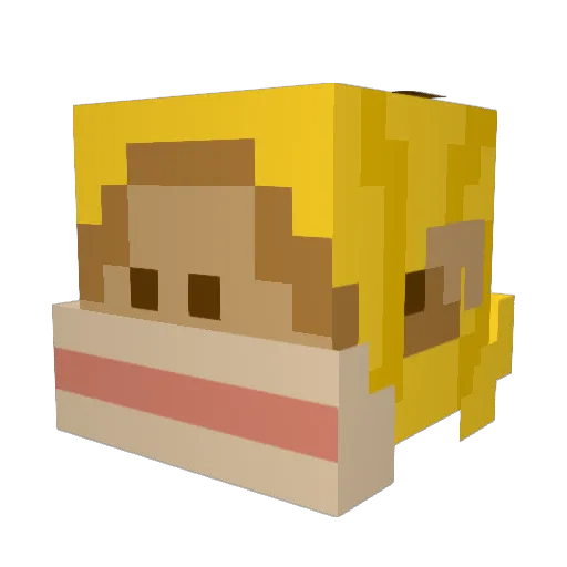 medisines Minecraft avatar head, 3D render