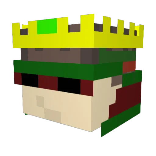 medlmen Minecraft avatar head, 3D render