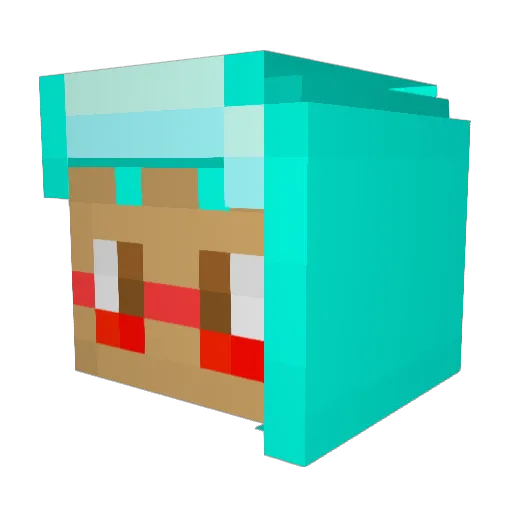 meepiko Minecraft avatar head, 3D render