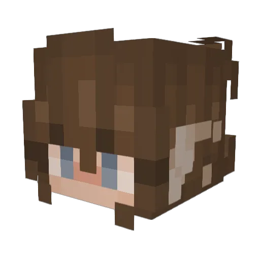 meepish Minecraft avatar head, 3D render